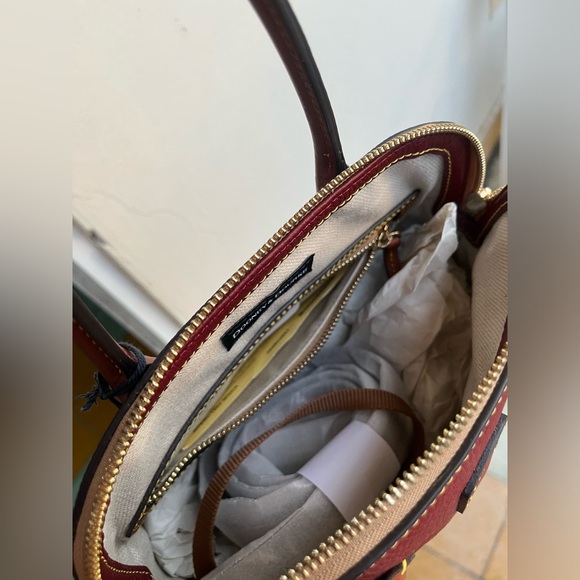 Dooney Bourke Domed Satchel Wine - Picture 3 of 5